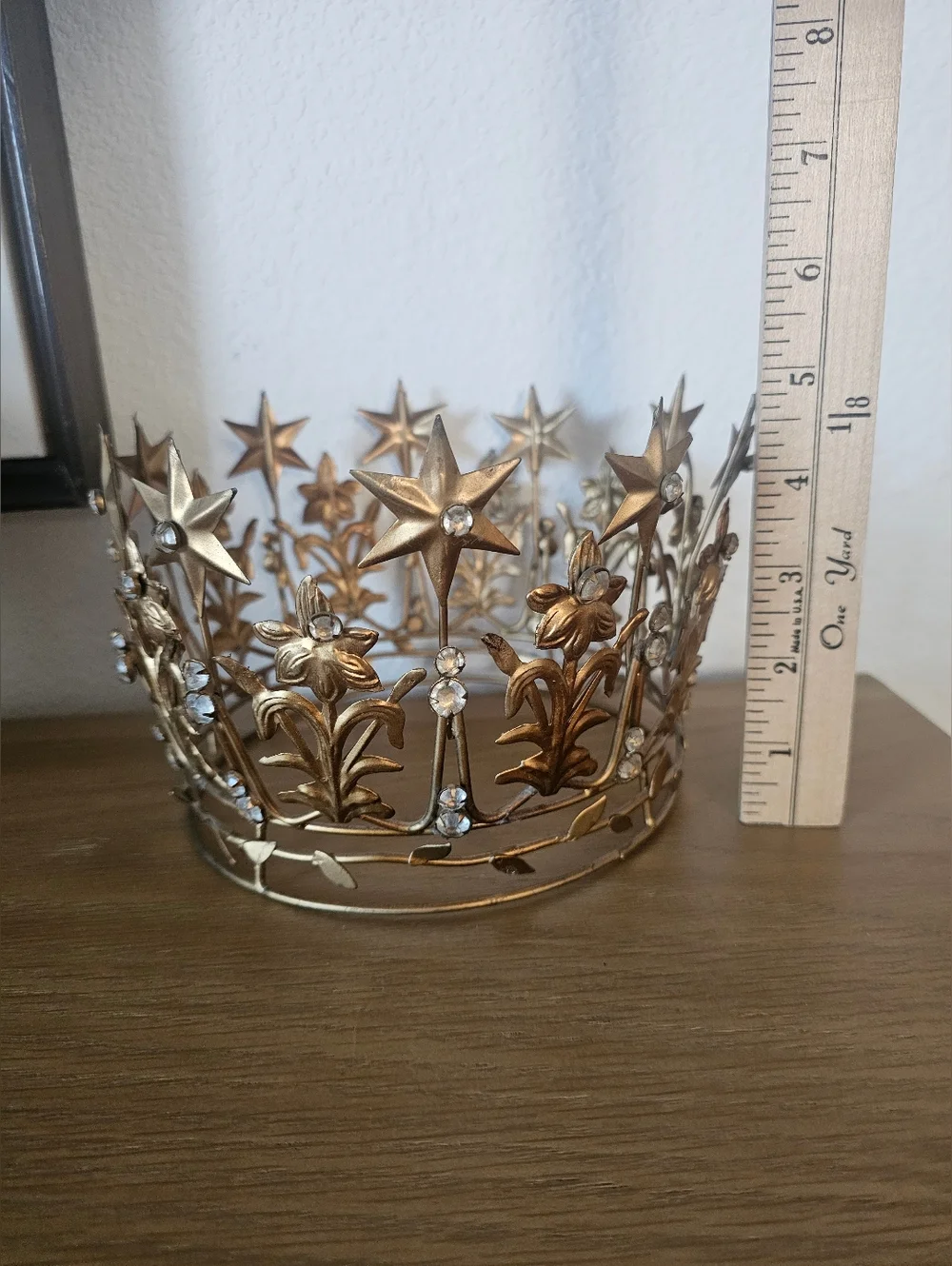 Anthropologie Vintage Style French Crown Starry Corona Santos Terrain Gold